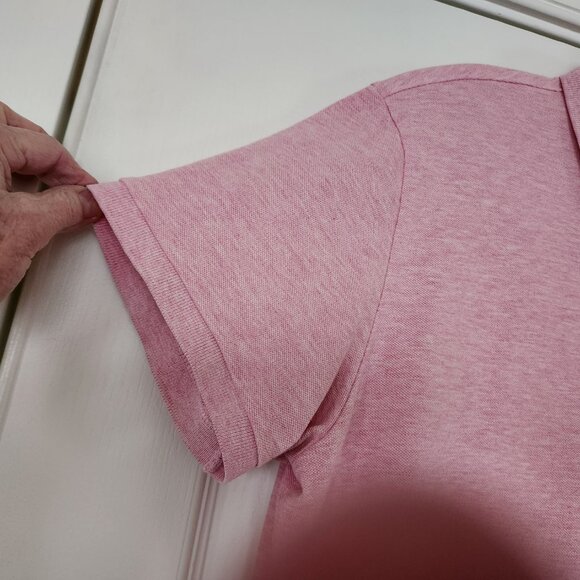 Bonobos Men's Slim Fit Cotton Polo Shirt Short Sleeve Size Large Heathered Pink - Picture 4 of 9
